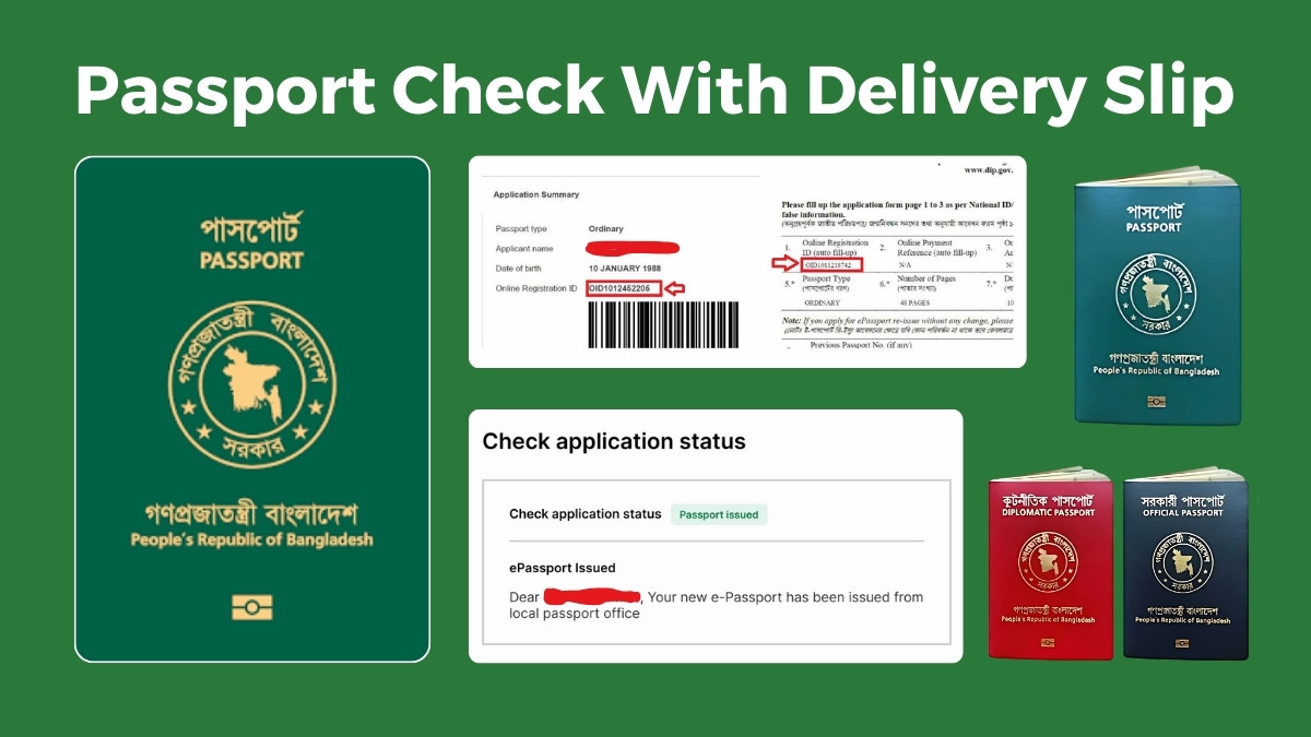 Check your passport with the delivery slip